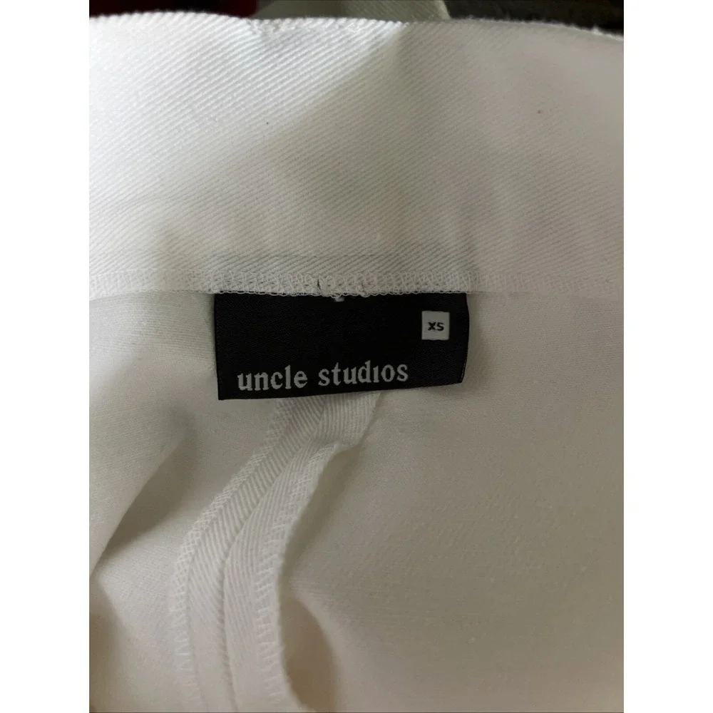 Uncle Studios Cotton Twill Pleated Trouser Pants Size XS NWT Ivory